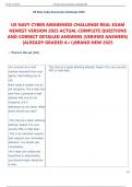 US NAVY CYBER AWARENESS CHALLENGE REAL EXAM  NEWEST VERSION 2025 ACTUAL COMPLETE QUESTIONS  AND CORRECT DETAILED ANSWERS &lpar;VERIFIED ANSWERS&rpar;  &vert;ALREADY GRADED A&plus;BRAND NEW 2025