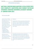 AAFP FAMILY MEDICINE BOARD QUESTIONS ACTUAL EXAM 2024 2025 COMPLETE  QUESTIONS AND CORRECT DETAILED  ANSWERS &lpar;VERIFIED ANSWERS&rpar; &vert;ALREADY GRADED  A&plus;BRAND NEW 2025