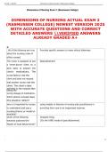DIMENSIONS OF NURSING ACTUAL EXAM 2  &lpar;RASMUSSEN COLLEGE&rpar; NEWEST VERSION 2025  WITH ACCURATE QUESTIONS AND CORRECT  DETAILED ANSWERS VERIFIED ANSWERS  ALREADY GRADED A&plus;