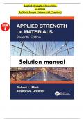 SOLUTIONS MANUAL FOR Applied Strengths Of Materials 7th Edition By Robert L&period; Mott &comma;Joseph A&period; Untener &vert; All Chapters &lpar;1-14&rpar; &vert; Latest Version A&plus;