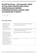 Bio 150 Final Exam - UTK Mamantov &lpar;2025&rpar; ACTUAL EXAM &lpar;TESTING REAL EXAM QUESTIONS&rpar;AND VERIFIED ANSWERS&sol;MULTIPLE CHOICES &lpar; 100&percnt; ACCURATE&rpar; GET IT RIGHT&excl;&excl;