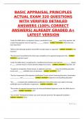 BASIC APPRAISAL PRINCIPLES ACTUAL EXAM 320 QUESTIONS WITH VERIFIED DETAILED ANSWERS &lpar;100&percnt; CORRECT ANSWERS&rpar; ALREADY GRADED A&plus; LATEST VERSION
