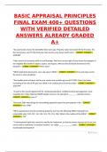 BASIC APPRAISAL PRINCIPLES FINAL EXAM 400&plus; QUESTIONS WITH VERIFIED DETAILED ANSWERS ALREADY GRADED A&plus;