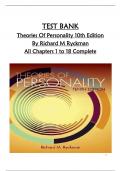 TEST BANK for Theories Of Personality 10th Edition  By Richard M Ryckman  All Chapters 1 to 18 Complete