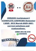 OHS2601 Assignment 1 &lpar;COMPLETE ANSWERS&rpar; Semester 1 2025 - DUE March 2025 
