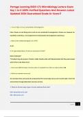 Portage Learning BIOD 171 Microbiology Lecture Exam Key 1 to 6 100&percnt; Verified Questions And Answers Latest Updated 2024 Guaranteed Grade A&plus; Score&excl;&excl;