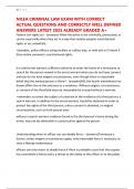 NILEA CRIMINAL LAW EXAM WITH CORRECT ACTUAL QUESTIONS AND CORRECTLY WELL DEFINED ANSWERS LATEST 2025 ALREADY GRADED A&plus;