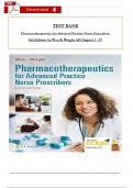 TEST BANK For Pharmacotherapeutics for Advanced Practice Nurse Prescribers&comma; 6th Edition by Woo & Wright&comma; All 57 Chapters Covered&comma; Verified Latest Edition