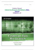  Solution Manual Federal Tax Research 13th Edition by Roby Sawyers Chapters1 - 13