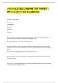 AQA A LEVEL CHEMISTRY PAPER 1  WITH CORRECT ANSWERS