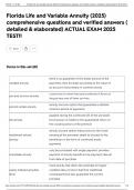 Florida Life and Variable Annuity &lpar;2025&rpar; comprehensive questions and verified answers &lpar; detailed & elaborated&rpar; ACTUAL EXAM 2025 TEST&excl;&excl;