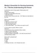 Mosby-s Essentials for Nursing Assistants Ch&period; 7 Review Understanding the Person
