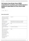 WA Surplus Lines Broker Exam &lpar;2025&rpar; comprehensive questions and verified answers &lpar; detailed & elaborated&rpar; ACTUAL EXAM 2025 TEST&excl;&excl;