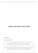 LAW AND ETHICS EXAMINATION QUESTIONS AND VERIFIED ANSWERS&vert; 100&percnt; CORRECT&vert; GRADE A 