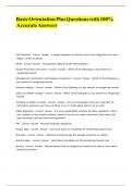 Basic Orientation Plus Questions with 100&percnt; Accurate Answers