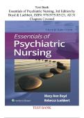 Essentials of Psychiatric Nursing&comma; 3rd Edition TEST BANK  by Boyd & Luebbert
