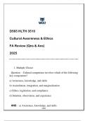 D565 HLTH 3510 &lpar;Cultural Awareness & Ethics&rpar; FA Review 2025 &lpar;Qns & Ans