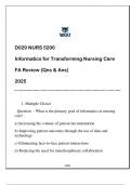 D029 &lpar;NURS 5206&rpar; Informatics FA Review 2025 &lpar;Qns & Ans&rpar;&period;