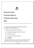 D616 &lpar;HLTH 3550&rpar; Consumer Behavior FA Review 2025 &lpar;Qns & Ans&rpar;
