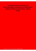  Comprehensive Nursing and Pharmacology Assessment&comma; Medication Safety & Pharmacokinetics Study Guide 2025&sol; 2026 &vert; 100&percnt; Verified with Correct Questions and Answers &vert; Complete Nursing Pharmacology Review&comma; Patient Assessment&comma; Medication Safety&comma; Pharmacokinet