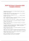 RDTP 102 Exam &num;1 Questions With Complete Solutions