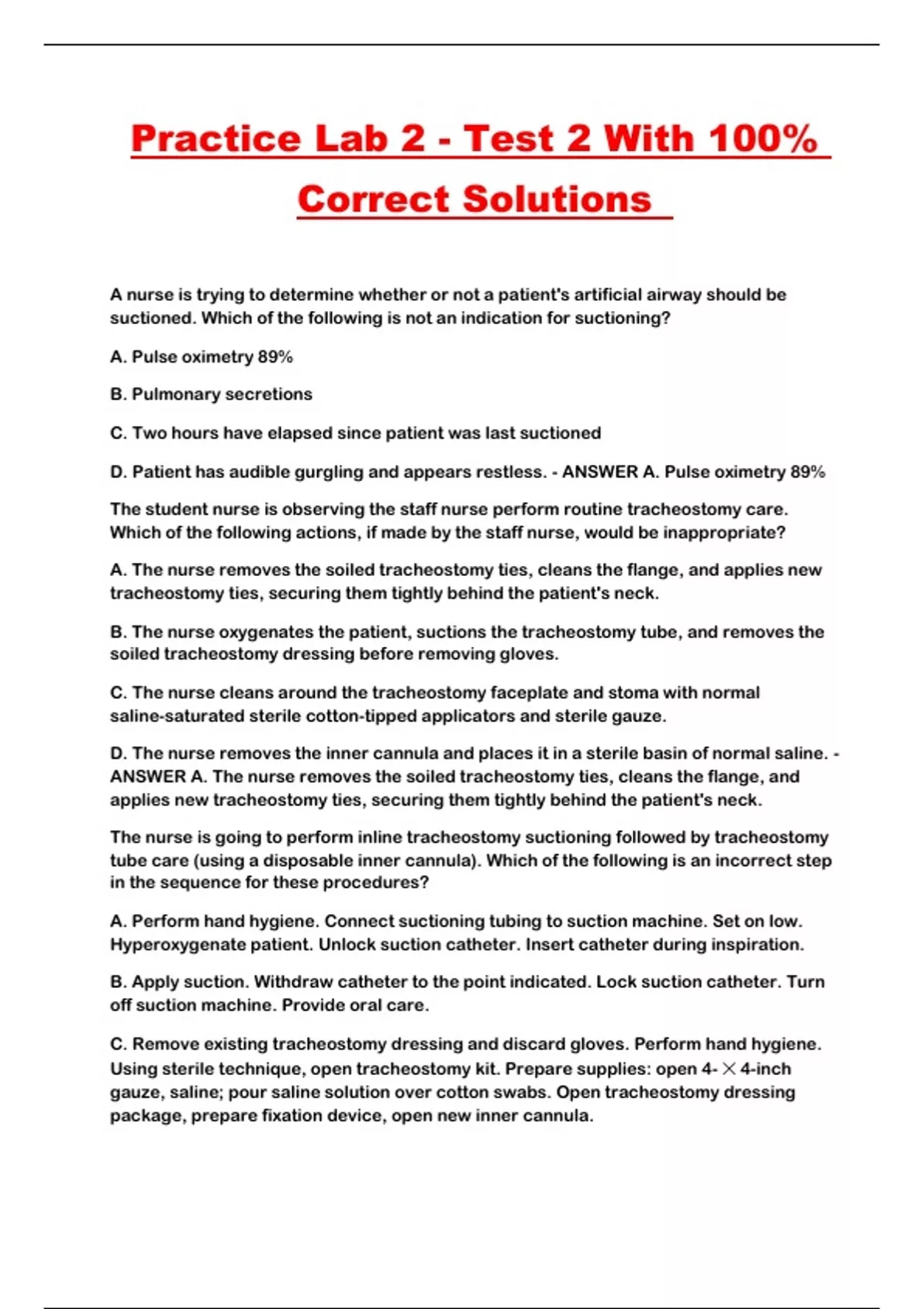 Practice Lab 2 - Test 2 With 100% Correct Solutions - Practice Lab 2 ...