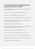 NJ State board Rules & Regulations exam questions with correct answers