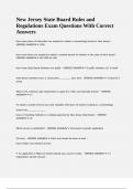 New Jersey State Board Rules and Regulations Exam Questions With Correct Answers&period;