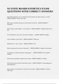 NJ STATE BOARD ESTHETICS EXAM QUESTIONS WITH CORRECT ANSWERS&period;