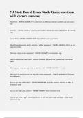 NJ State Board Exam Study Guide questions with correct answers