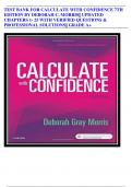 TEST BANK FOR CALCULATE WITH CONFIDENCE 7TH EDITION BY DEBORAH C&period; MORRIS&vert;&vert; UPDATED CHAPTERS 1- 25 WITH VERIFIED QUESTIONS & PROFESSIONAL SOLUTIONS&vert;&vert; GRADE A&plus; 