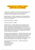 LANGUAGE AND LITERACY EXAM 1 QUESTIONS AND ANSWERS