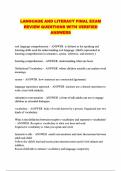 LANGUAGE AND LITERACY TEST QUESTIONS AND ANSWERS