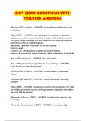 NIST EXAM QUESTIONS WITH VERIFIED ANSWERS
