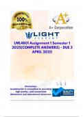 LML4801 Assignment 1 Semester 1  2025&lpar;COMPLETE ANSWERS&rpar;  - DUE 3 APRIL 2025&semi; 100&percnt; TRUSTED Complete&comma; trusted solutions and explanations