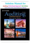 Solution Manual for  Auditing&colon; A Risk-Based Approach 12th Edition by Karla Johnstone-Zehms&comma; Audrey Gramling and Larry Rittenberg isbn- 9780357721872 Complete Latest and Verified Guide RECOMMENDED