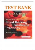 Test Bank &ndash; Basic & Applied Concepts of Blood Banking and Transfusion Practices &lpar;4th Edition&rpar; &vert; Verified & Complete