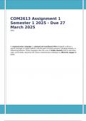 COM2613 Assignment 1 Semester 1 2025 - Due 27 March 2025