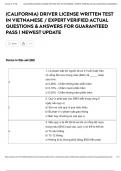&lpar;CALIFORNIA&rpar; DRIVER LICENSE WRITTEN TEST IN VIETNAMESE &sol; EXPERT VERIFIED ACTUAL QUESTIONS & ANSWERS FOR GUARANTEED PASS &vert; NEWEST UPDATE