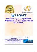 DPR1504 Assignment 1 &lpar;COMPLETE ANSWERS&rpar; Semester 1 2025 - DUE 28 March 2025&semi;  100&percnt; TRUSTED Complete&comma; trusted solutions and explanations