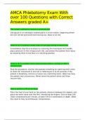AMCA Phlebotomy Exam With over 100 Questions with Correct Answers graded A&plus;
