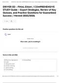 DRIVER ED - FINAL EXAM &sol; COMPREHENSIVE STUDY Guide &ndash; Expert Strategies&comma; Review of Key Quizzes&comma; and Practice Questions for Guaranteed Success &sol; Newest 2025&sol;2026&period;