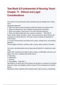 Test Bank on Fundamental of Nursing &lpar;Ethical and Legal Considerations Chap&period; 11&rpar; All Questions Included With Verified Solutions &lpar;A&plus; RATED&rpar;