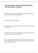 AP WORLD HISTORY- AMSCO PROLOGUE EXAM 2025 WITH 100&percnt; CORRECT ANSWERS