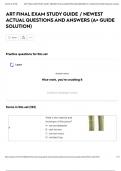 ART FINAL EXAM STUDY GUIDE &sol; NEWEST ACTUAL QUESTIONS AND ANSWERS &lpar;A&plus; GUIDE SOLUTION&rpar;