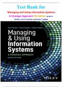 Test Bank for  Managing and Using Information Systems&colon; A Strategic Approach 8th Edition by Keri E&period; Pearlson&comma; Carol S&period; Saunders and Dennis F&period; Galletta isbn-9781394215447 All 14 Chapters Covered