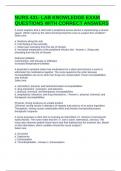 NURS 431- LAB KNOWLEDGE EXAM QUESTIONS WITH CORRECT ANSWERS