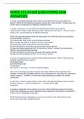 NURS 431 EXAM QUESTIONS AND ANSWERS