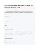 Potter and Perry Test Bank on Planning Nursing Care Chapt&period; 18 &comma; Questions and Correct Solutions &lpar;A&plus; RATED&rpar;