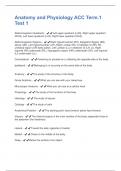 Anatomy and Physiology ACC Term&period;1 Test 1 Questions With 100&percnt; Correct Answers&period;